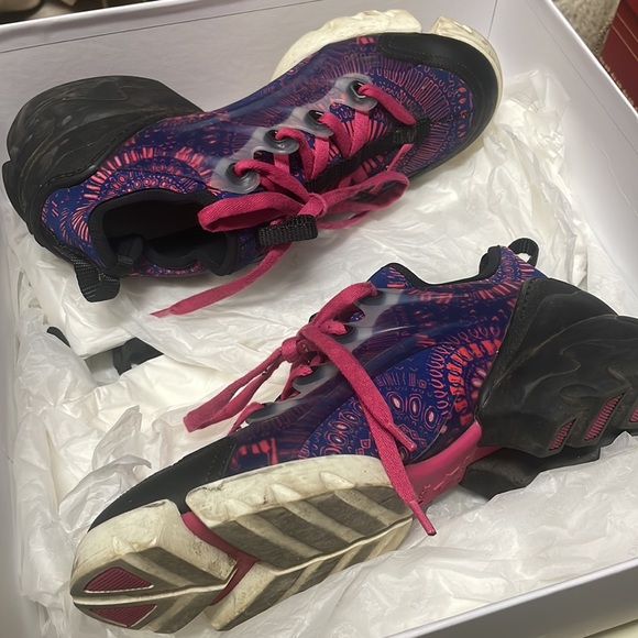 Christian Dior Firework Print D Connect Sneakers Blue Pink Black White Logo 36 - Picture 2 of 9